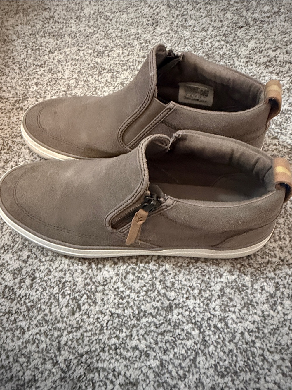 Sperry Taupe Slip-On Ankle Booties with Side Zip